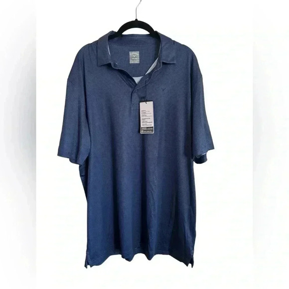 Callaway Opti-Dri Men's Golf Polo Shirt Stretch UPF 50 Blue Stripe  Size L - Picture 2 of 12